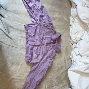 Zara Purple Cropped Dress Shirt